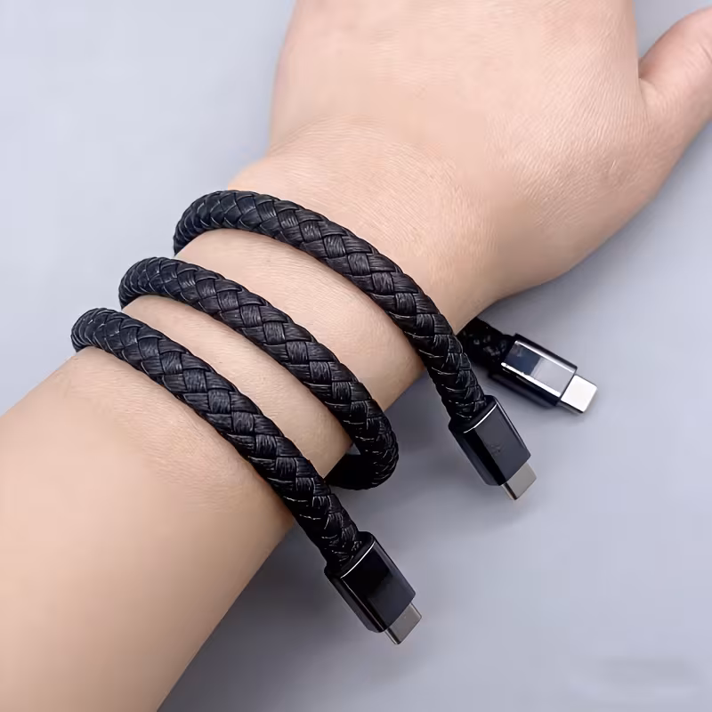 Cable Cargador Tipo C a Tipo C para iPhone 15 16 17 Pro Max y Celular Android USB C con Bolsa de Almacenamiento EVA Gris Portátil, Buen Regalo para Negocios, Fiesta, Cumpleaños 1pc/3pcs